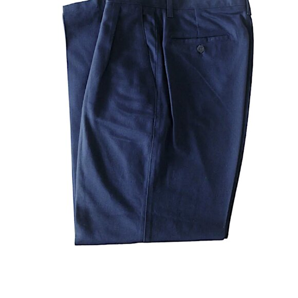 Lee's Performance Midnight Blue Stain Resistant Pleated Pants Trousers 32 x 32 - Picture 5 of 6